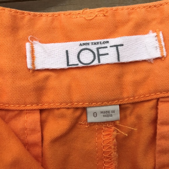 Ann Taylor Loft Women Short Shorts Orange Cotton - Picture 4 of 8